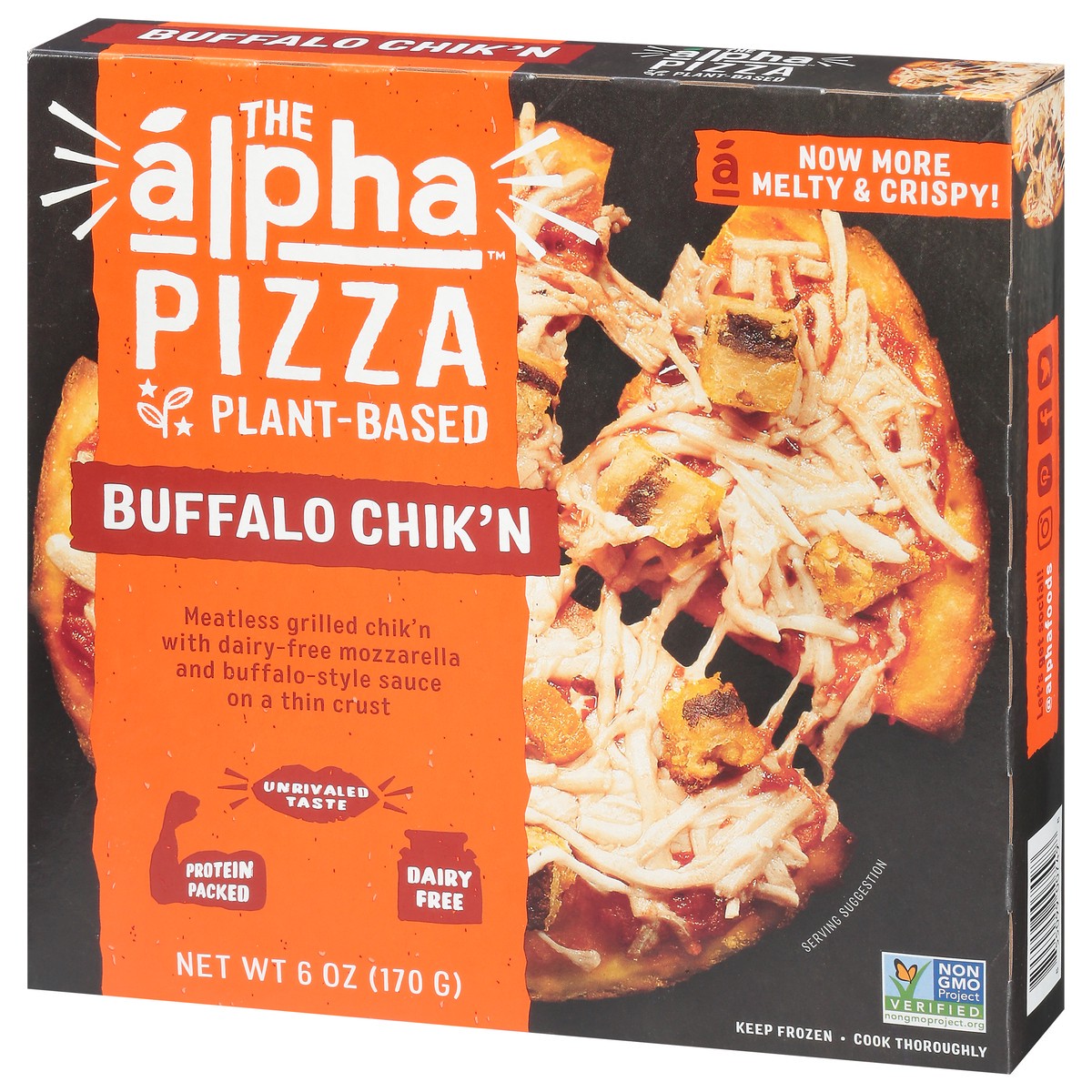 slide 11 of 13, The Alpha Plant-Based Buffalo Chik'n Pizza 6 oz Box, 6 oz