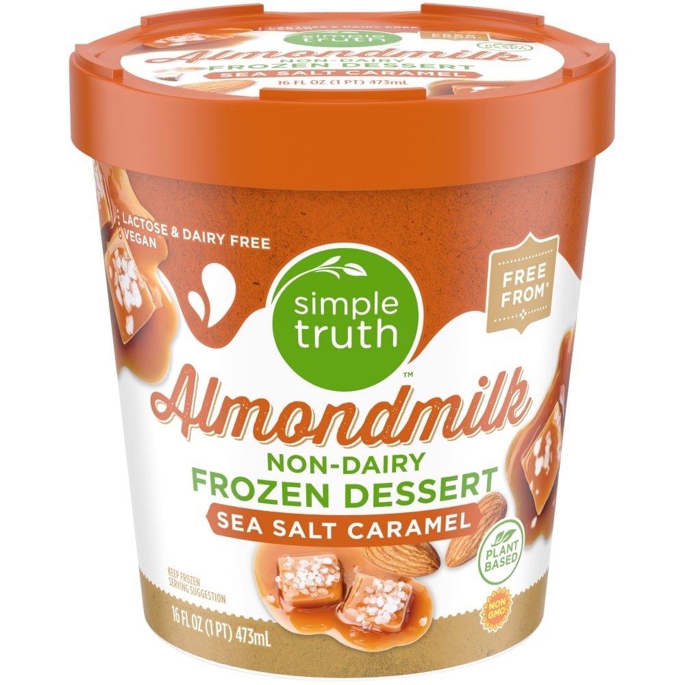 slide 1 of 1, Simple Truth Sea Salt Caramel Almond Frozen Dessert, 1 pint