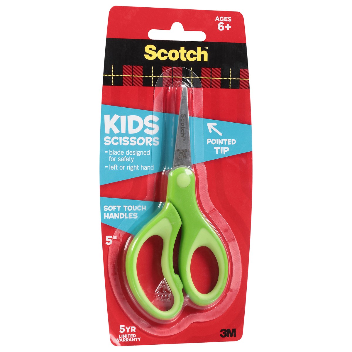 slide 5 of 9, Scotch Kids Scissors With Pointed Tip and Soft Grip, 1 ct