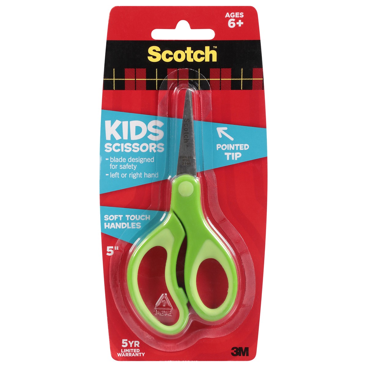 slide 1 of 9, Scotch Kids Scissors With Pointed Tip and Soft Grip, 1 ct