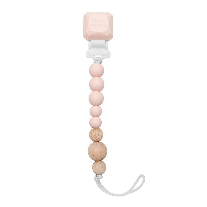 slide 1 of 4, Loulou Lollipop Soother Pacifier Clip - Pink, 1 ct