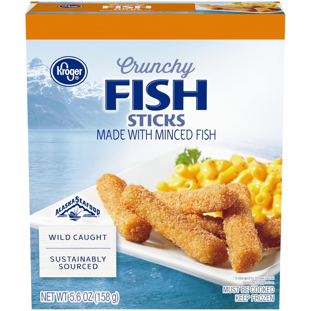 slide 1 of 1, Kroger Crunchy Fish Sticks, 5.6 oz