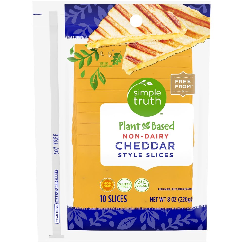 slide 2 of 2, Simple Truth Plant Based Nondairy Cheddar Style Slices, 8 oz