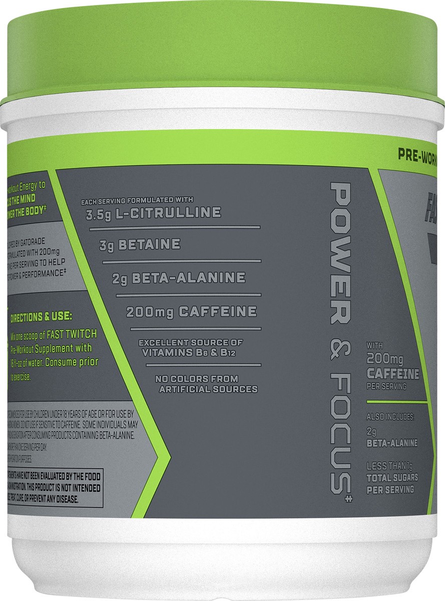 slide 3 of 6, Fast Twitch Pre-Workout Supplement, Grape, 16.2 oz