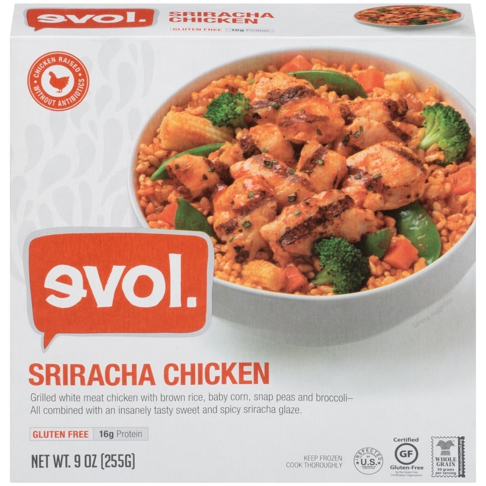 slide 1 of 7, EVOL Sriracha Chicken Bowl, 9 oz
