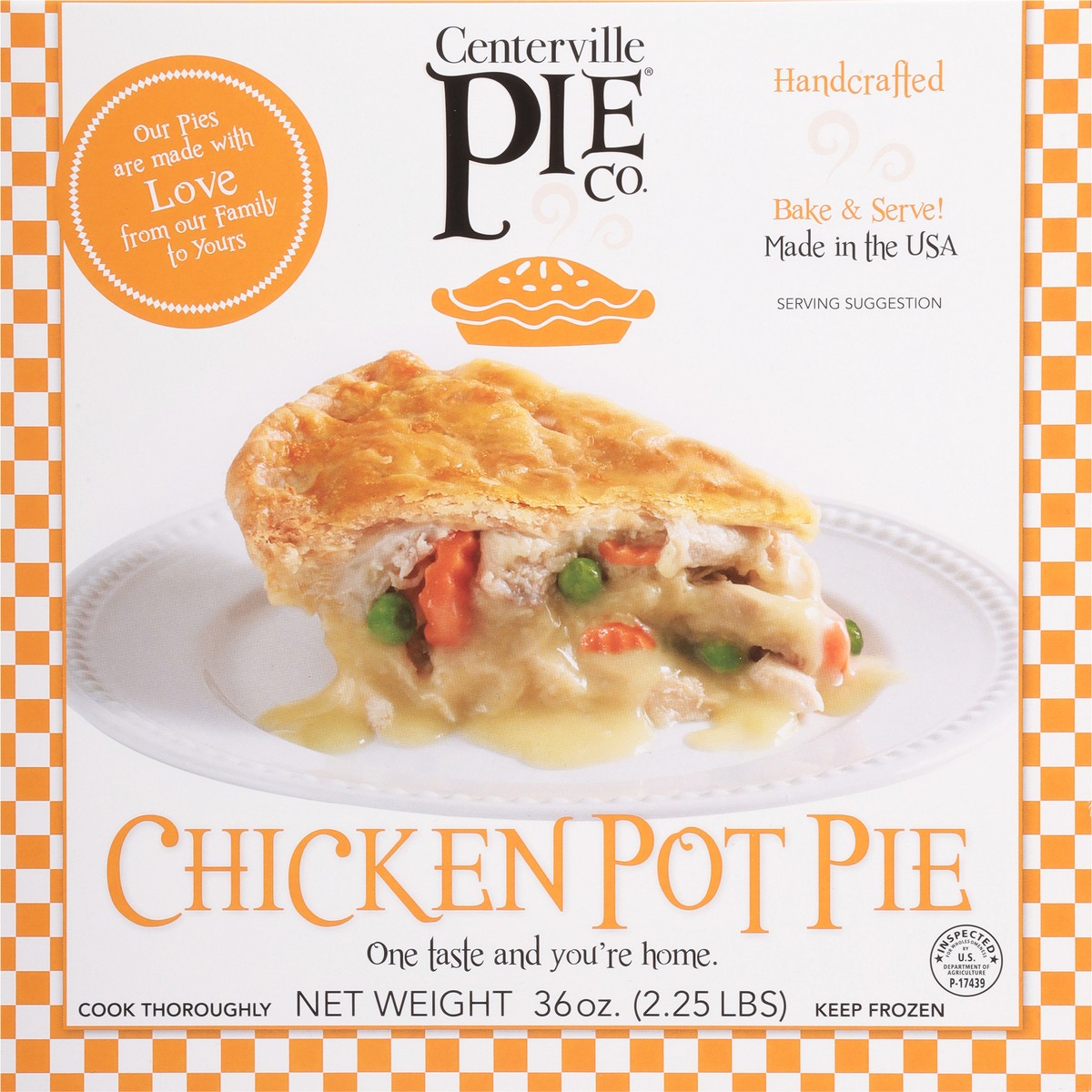 slide 6 of 9, Centerville Pie Co. Chicken Pot Pie 36 oz, 2.5 lb