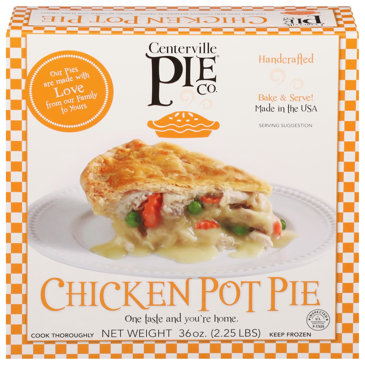 slide 1 of 9, Centerville Pie Co. Chicken Pot Pie 36 oz, 2.5 lb