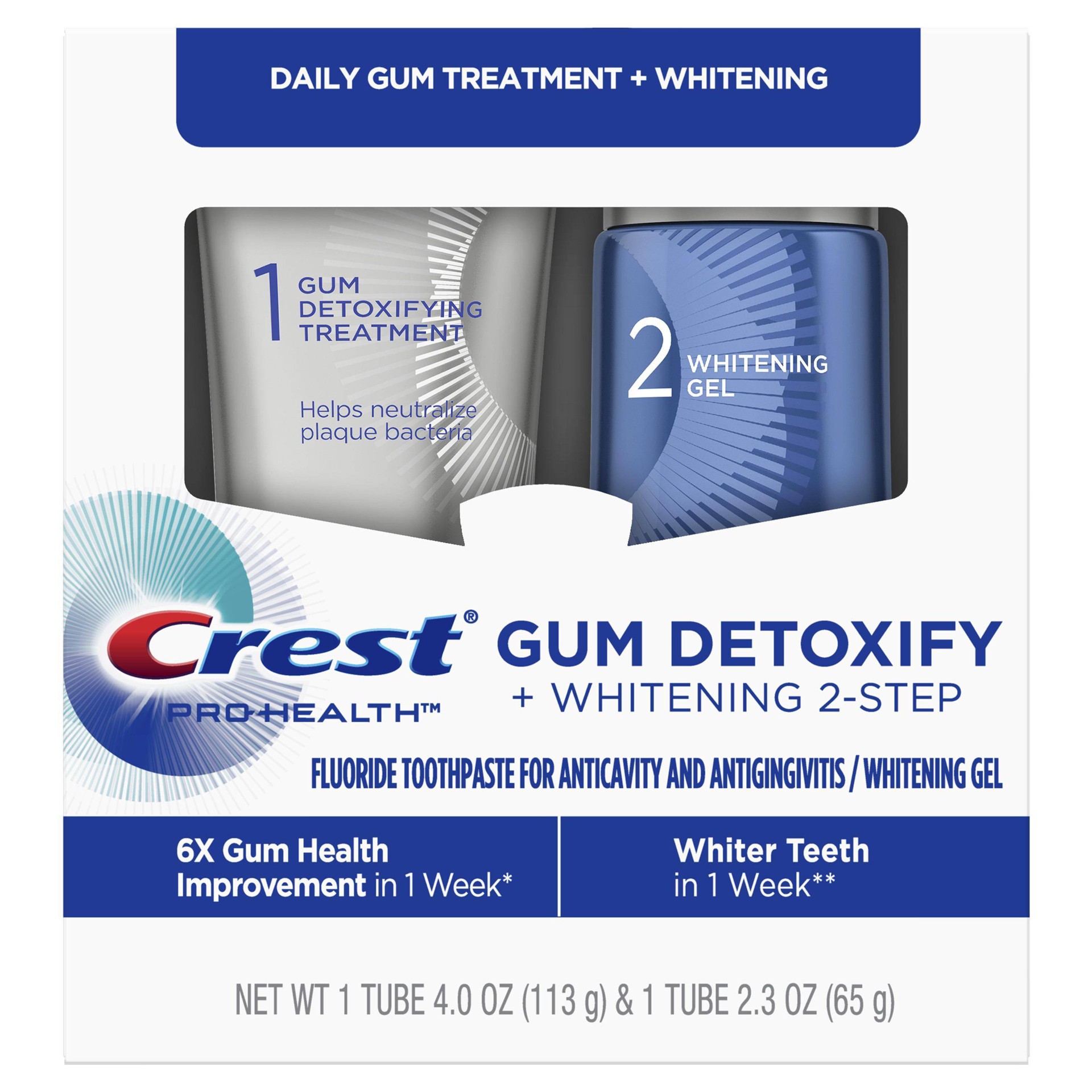 slide 1 of 4, Crest Gum Detoxify + Whitening 2 Step Treatment, 6.3 oz