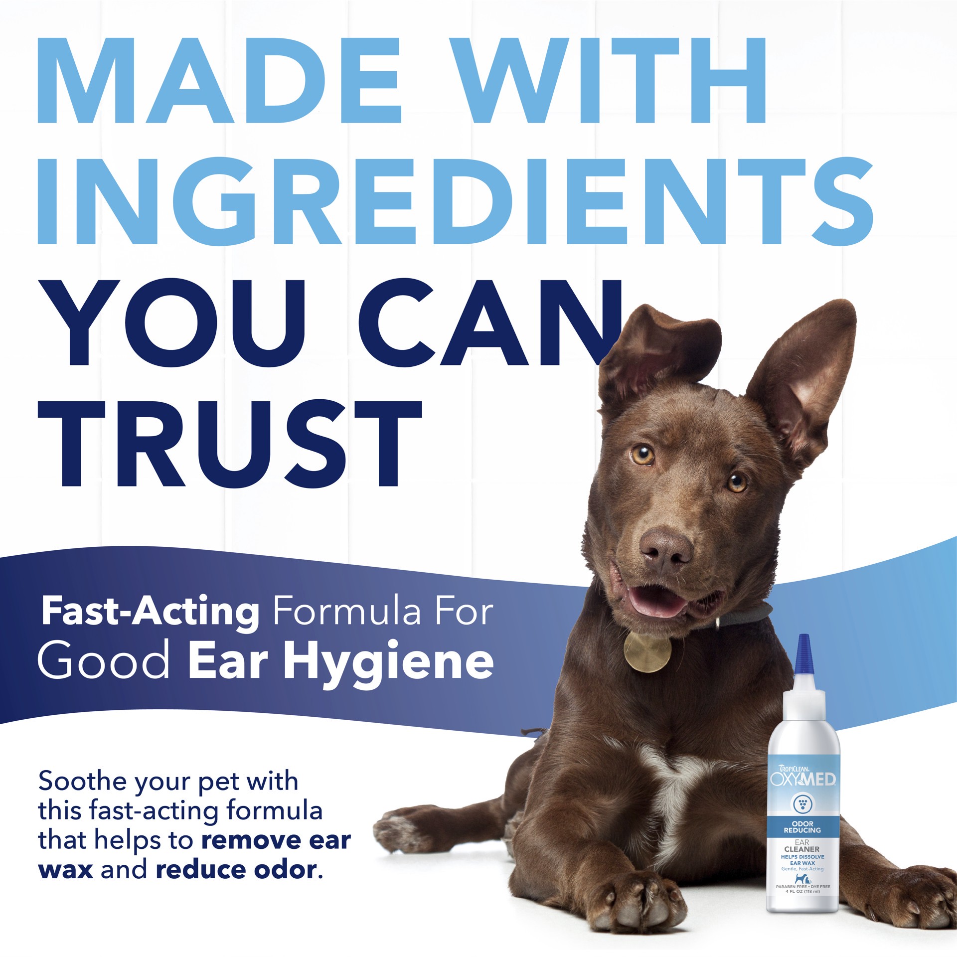 slide 3 of 10, TropiClean OxyMed Ear Cleaner for Pets, 4oz, 4 oz