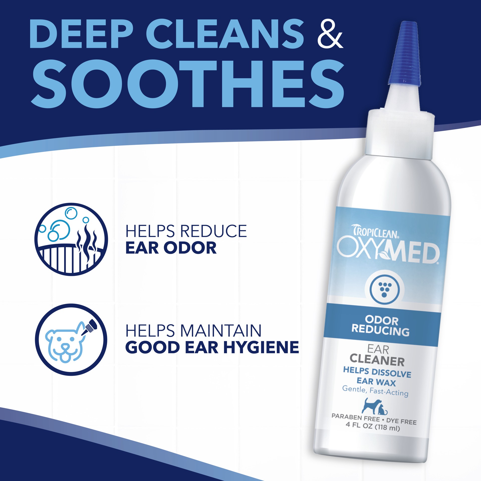 slide 2 of 10, TropiClean OxyMed Ear Cleaner for Pets, 4oz, 4 oz