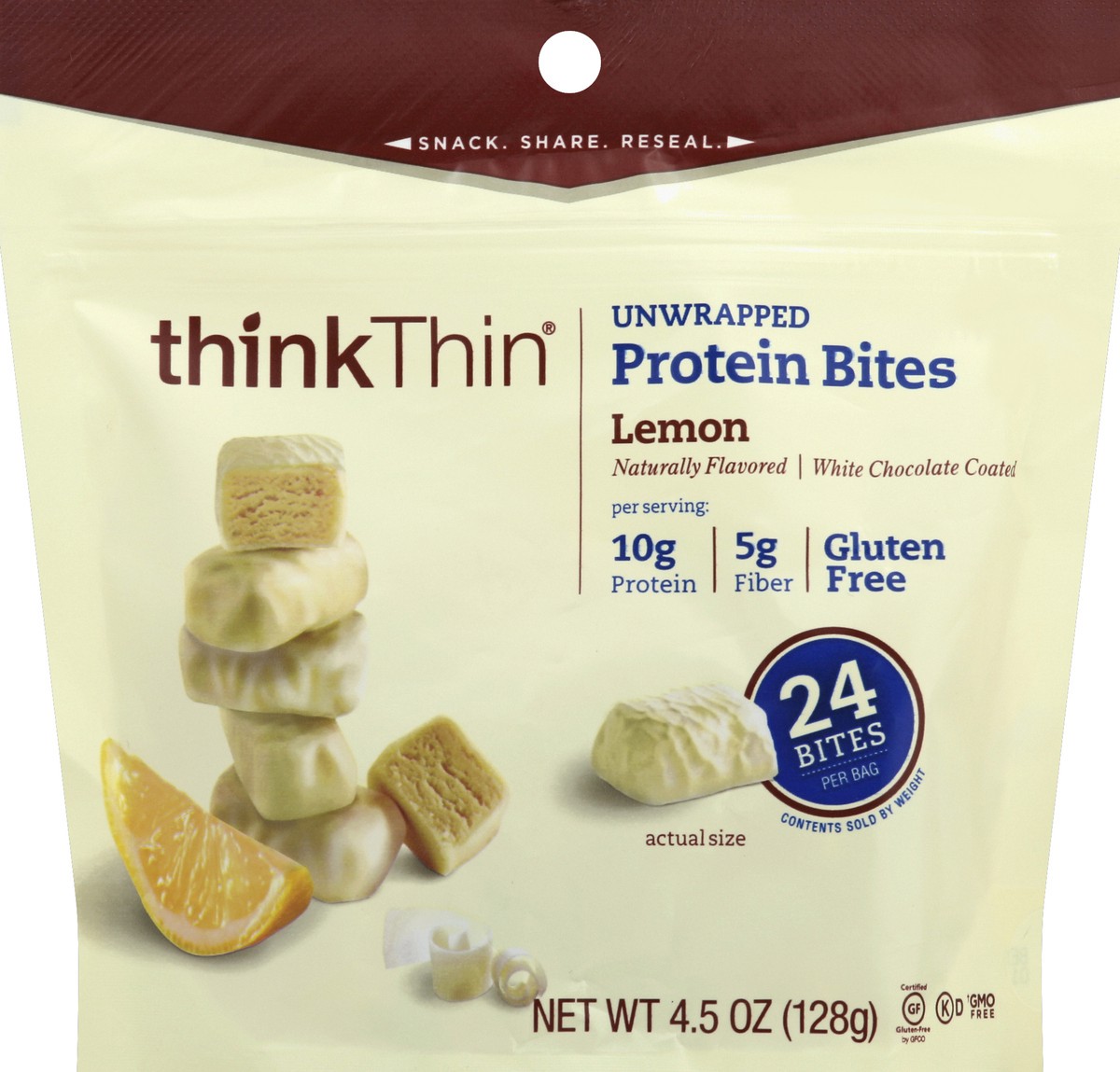 slide 1 of 8, thinkThin Protein Bites 4.5 oz, 4.5 oz