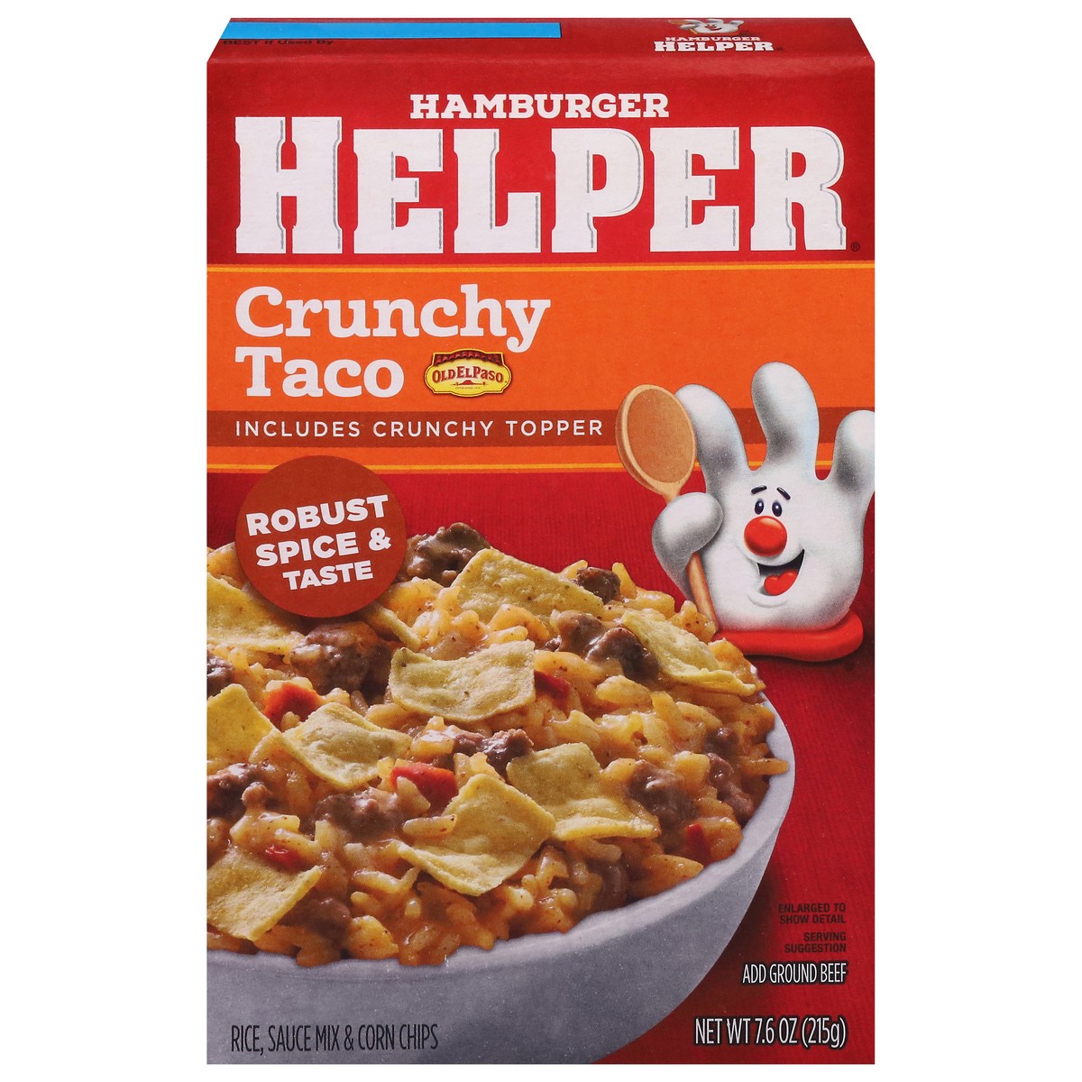 slide 1 of 13, Hamburger Helper Crunchy Taco Rice, Sauce Mix & Corn Chips 7.6 oz, 7.6 oz
