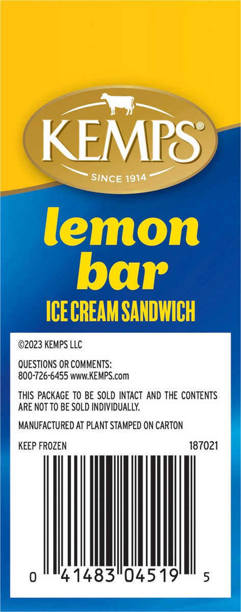 slide 8 of 11, Kemps Lemon Bar Ice Cream Sandwiches, 6 ct