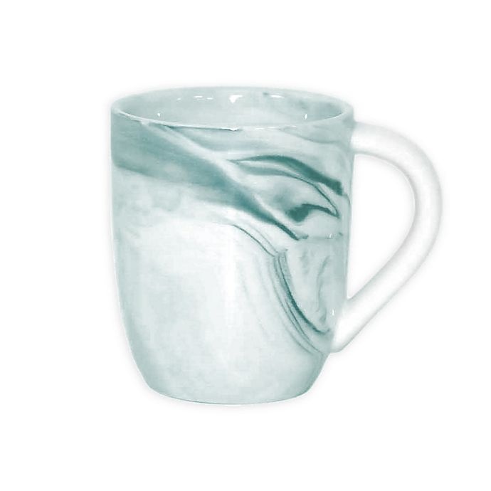 slide 1 of 1, Artisanal Kitchen Supply Coupe Marbleized Espresso Mugs - Teal, 4 ct