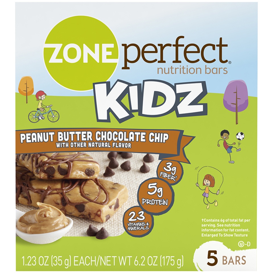 slide 1 of 1, Kidz Zone Perfect Peanut Butter Chocolate Bars, 1.23 oz