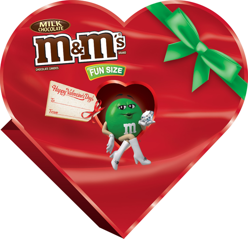 slide 1 of 1, M&M's M&Ms Milk Chocolate Fun Size Heart Gift Box, 7.9 oz