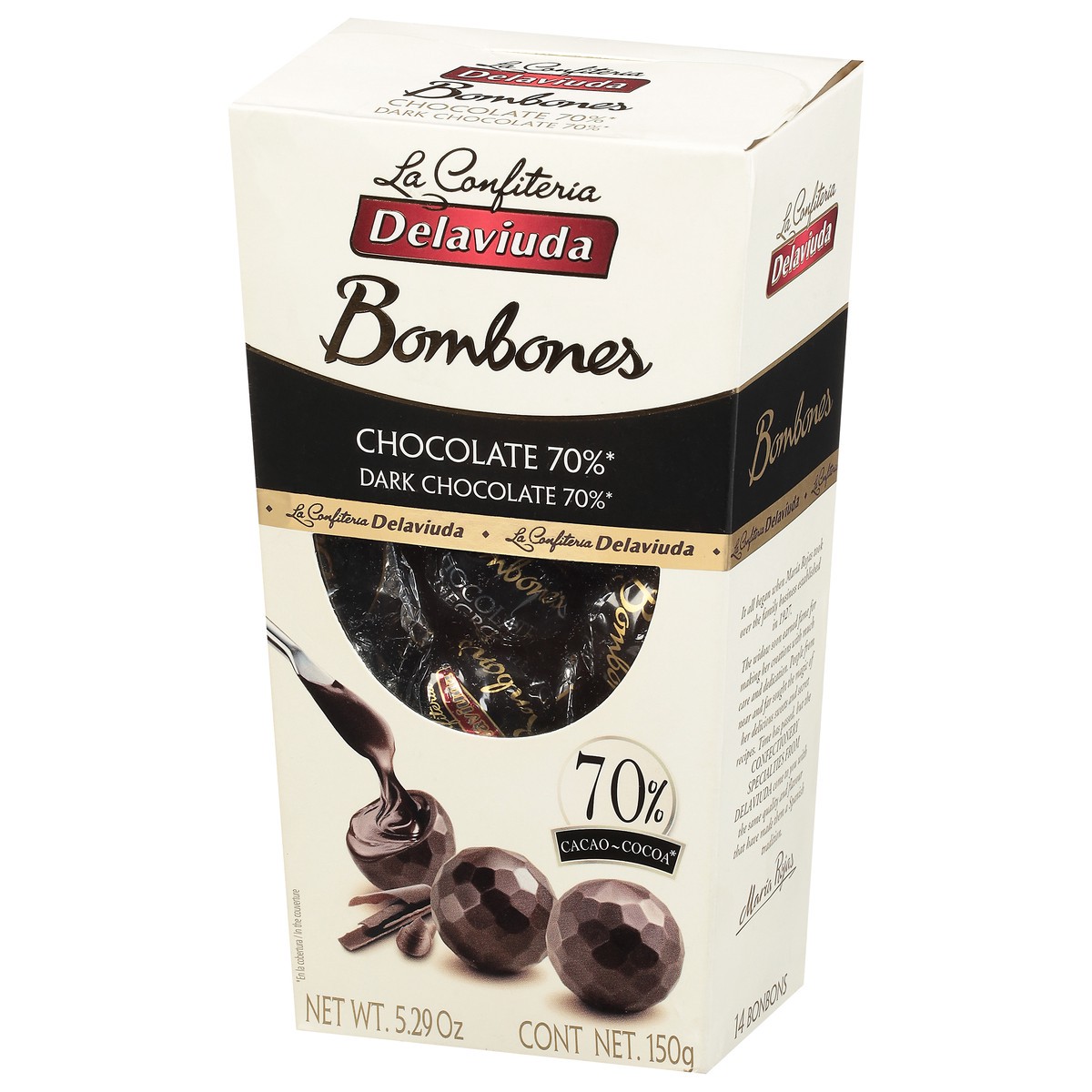 slide 12 of 14, Delaviuda 70% Cocoa Dark Chocolate Chocolate Bombones 14 ea, 14 ct