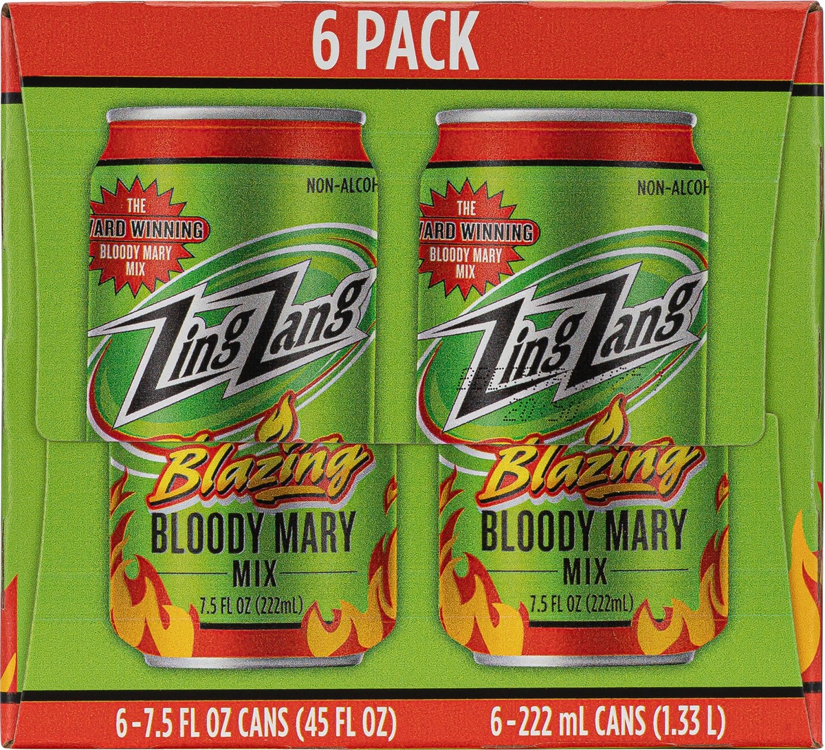 slide 12 of 13, Zing Zang Blazing Bloody Mary Mix, Non-Alcoholic Cocktail Mixer, 7.5 Fl Oz Cans (Pack of 6), 6 ct