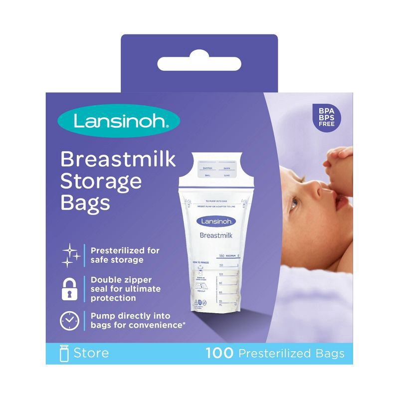slide 1 of 69, Lansinoh Breastmilk Storage Bags for Breastfeeding Moms, 100 Ct., 100 ct