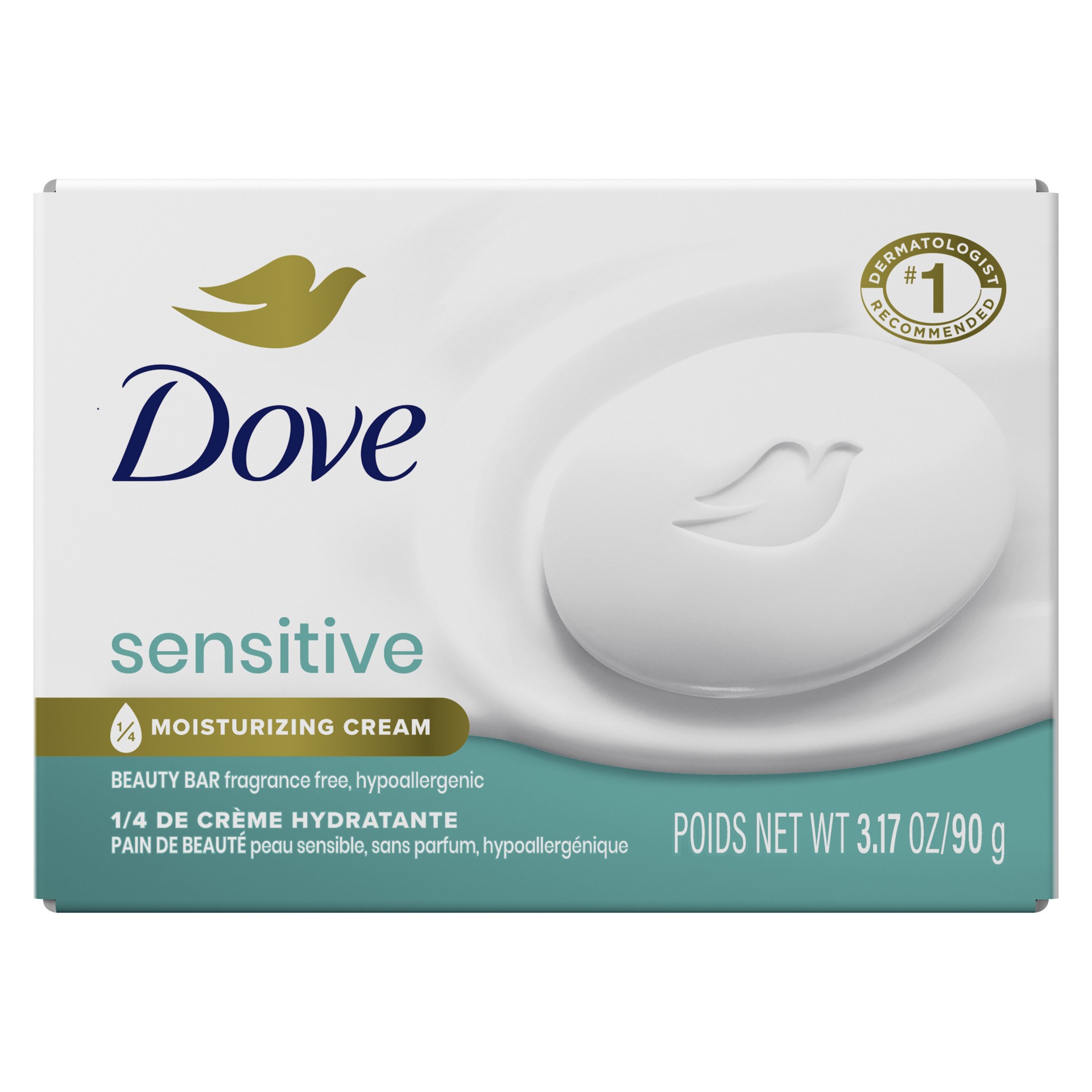 slide 1 of 4, Dove Sensitive Skin Beauty Bar, 3.15 oz