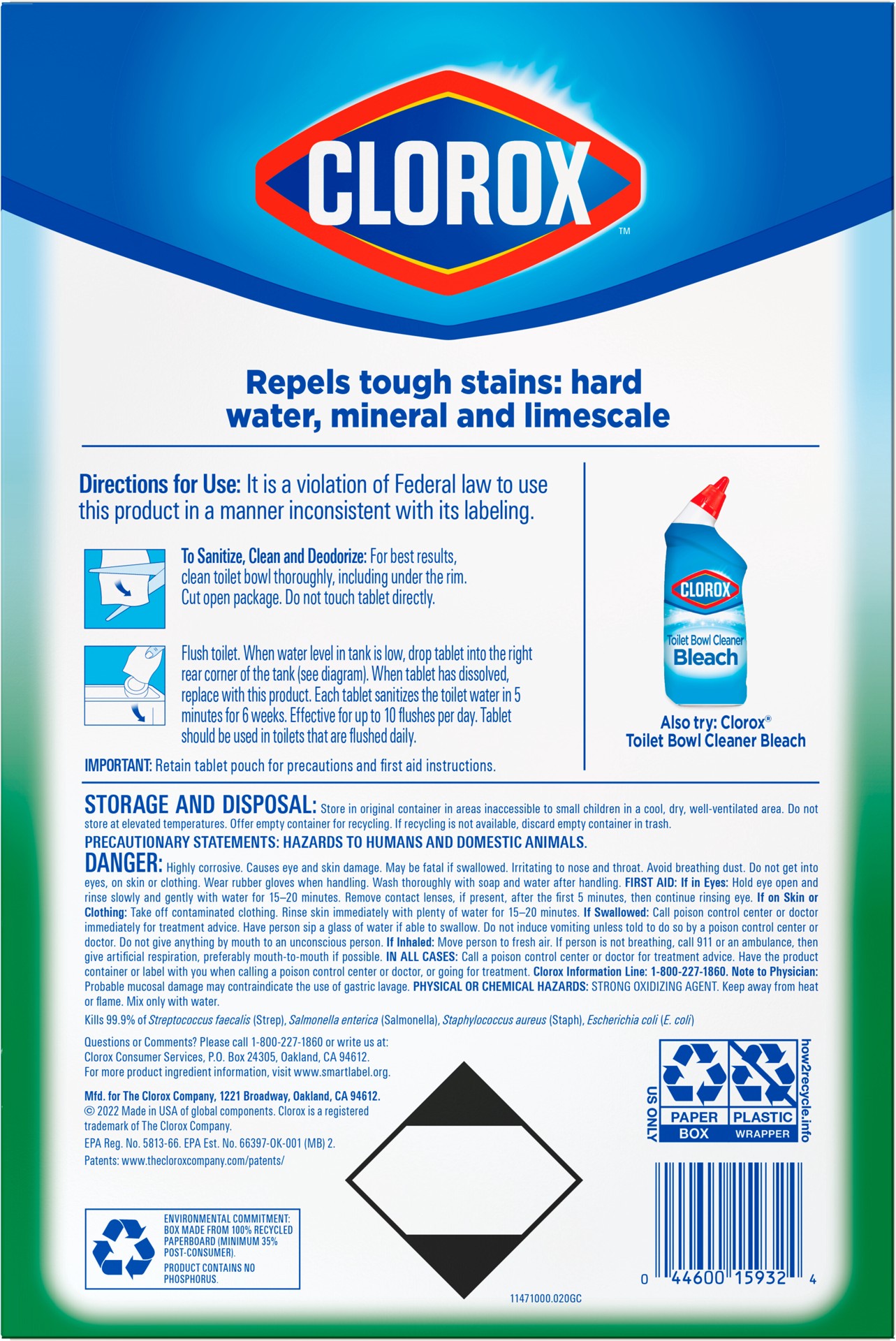 slide 5 of 5, Clorox™ Ultra Clean Toilet Tablets Bleach – 6 Count, 3.5 Ounces Each, 