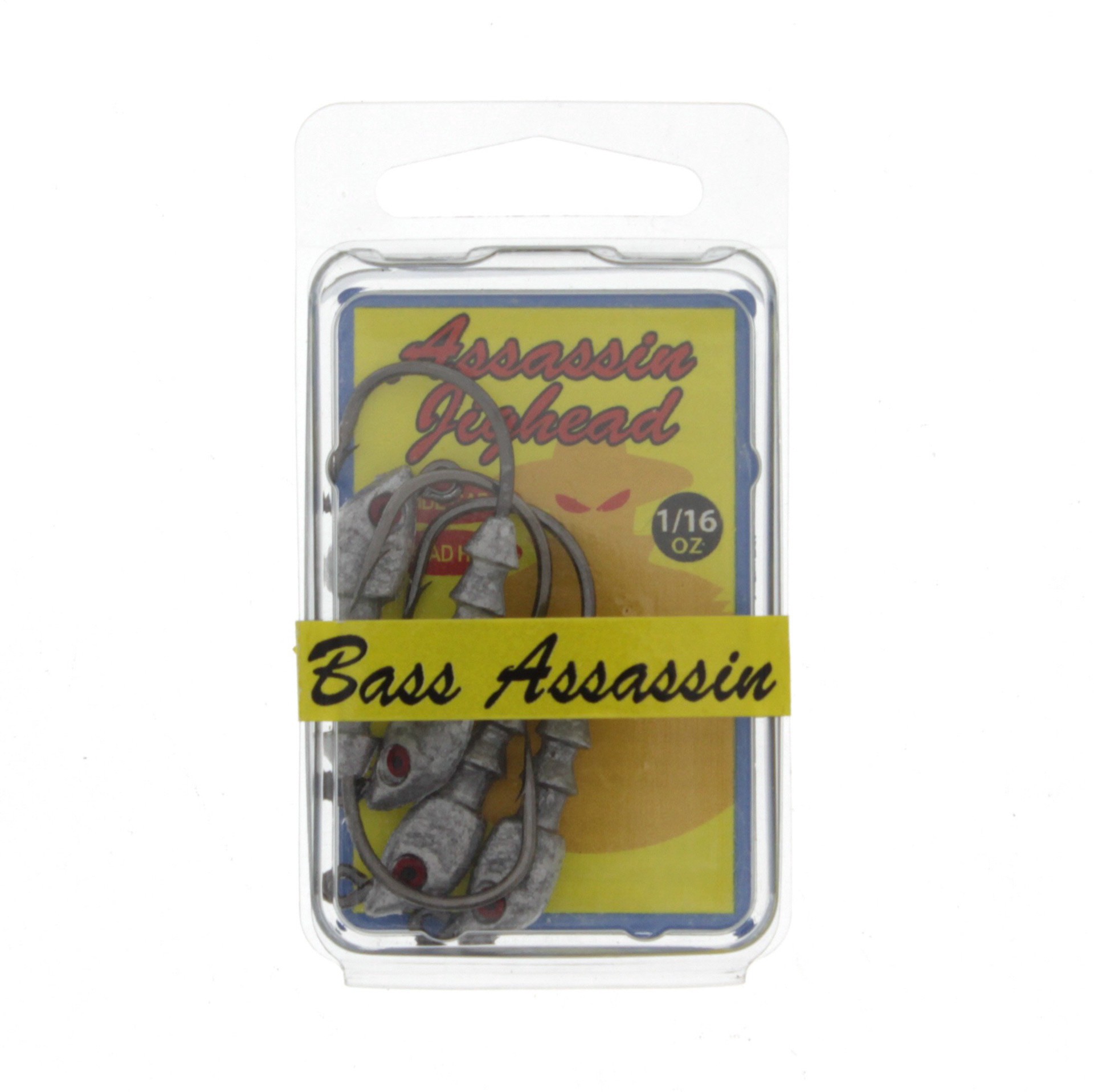 slide 1 of 1, Bass Assassin Lead/Red Eye 1/16 OZ Jighead Lure, 4 ct
