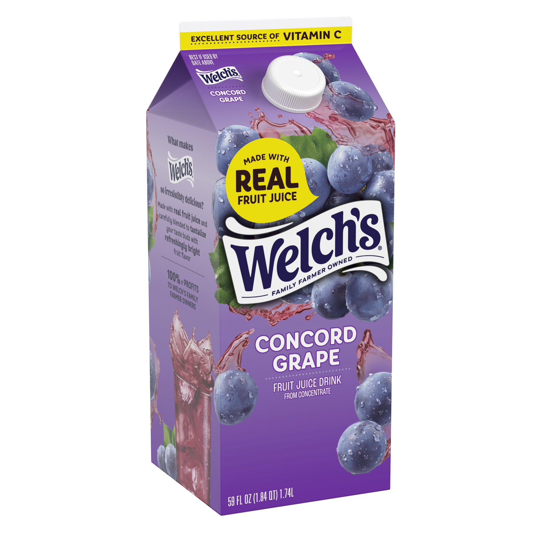 slide 7 of 7, Welch's Concord Grape Fruit Juice Drink, 59 fl Oz Carton, 59 fl oz