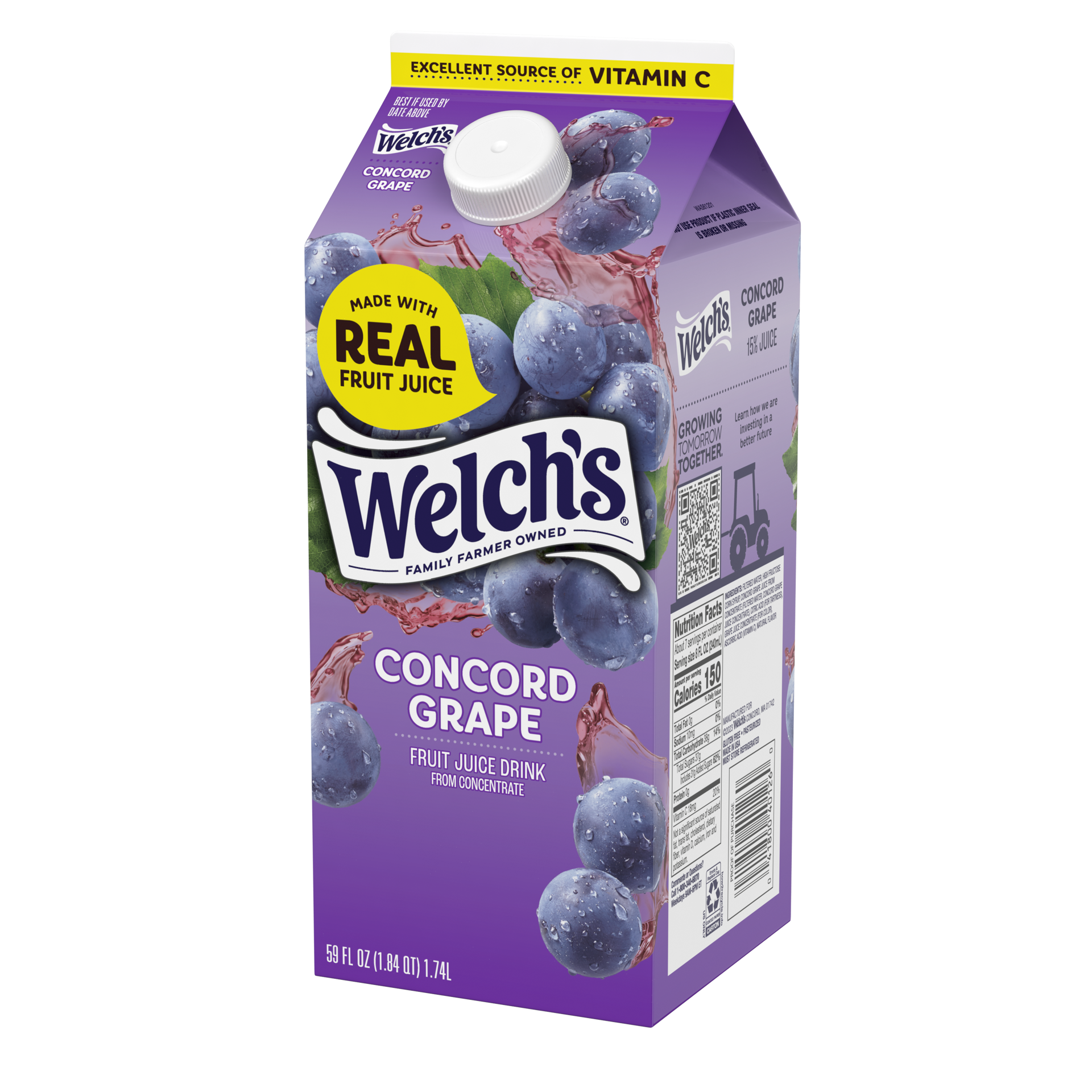 slide 3 of 7, Welch's Concord Grape Fruit Juice Drink, 59 fl Oz Carton, 59 fl oz