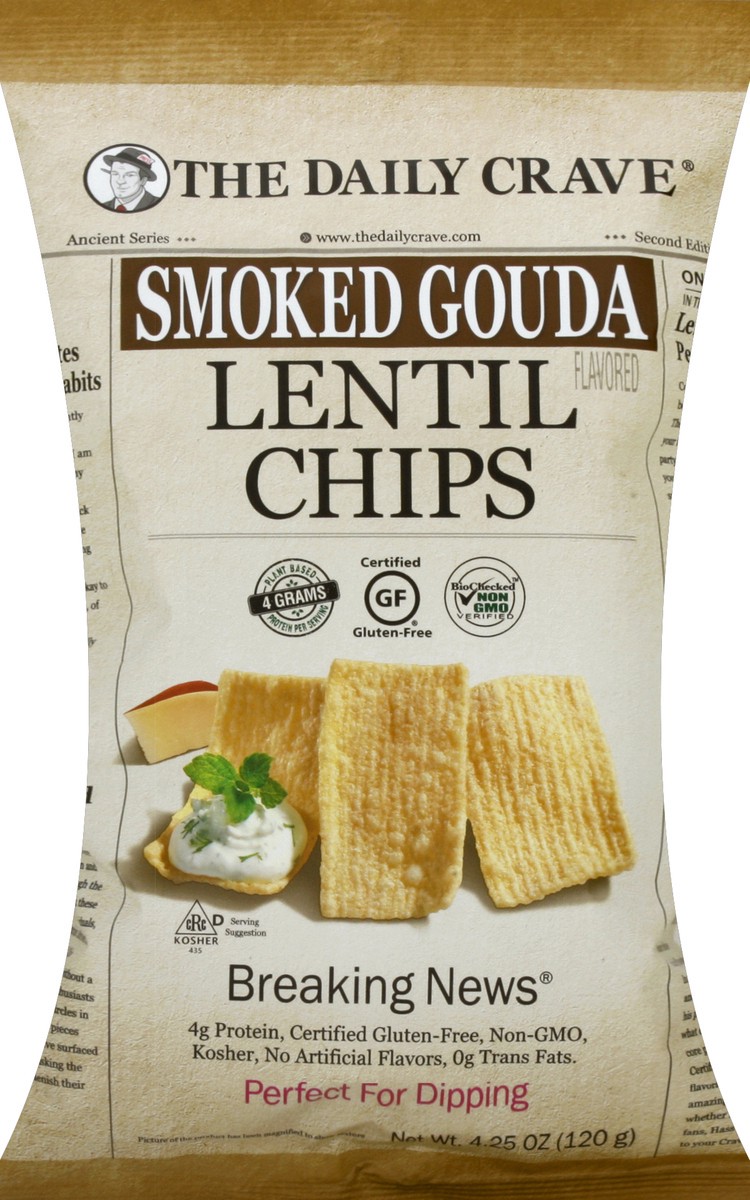 slide 1 of 10, The Daily Crave Smoked Lentil Chip, 4.25 oz