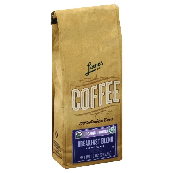 slide 1 of 1, Lowes Foods Organic Breakfast Blend Coffee - 10 oz, 10 oz