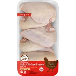 Oasis Meijer 100% All Natural Bone-In Split Chicken Breasts, Family Pack
