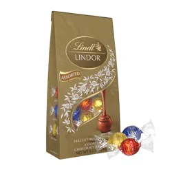 Lindt LINDOR Assorted Chocolate Candy Truffles, Chocolate with Smooth, Melting Truffle Center, 8.5 oz Bag