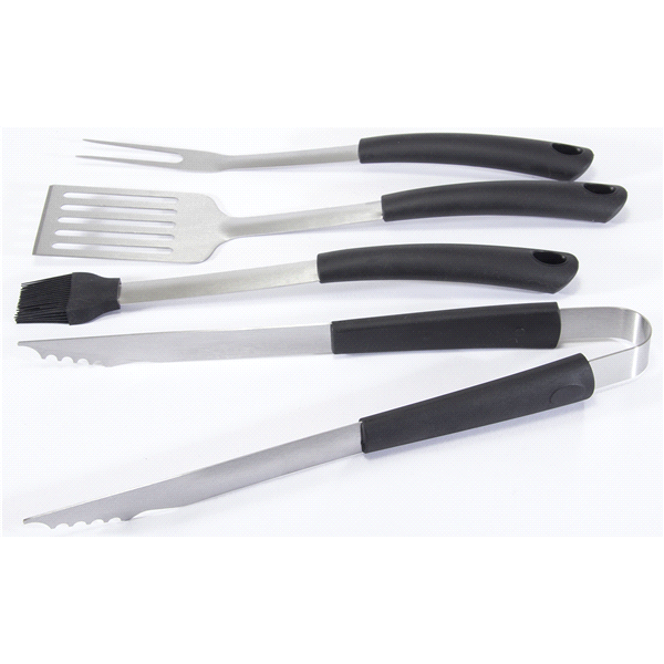 slide 1 of 1, Grand Gourmet Barbecue Tool Set With Soft Handles, 4 ct