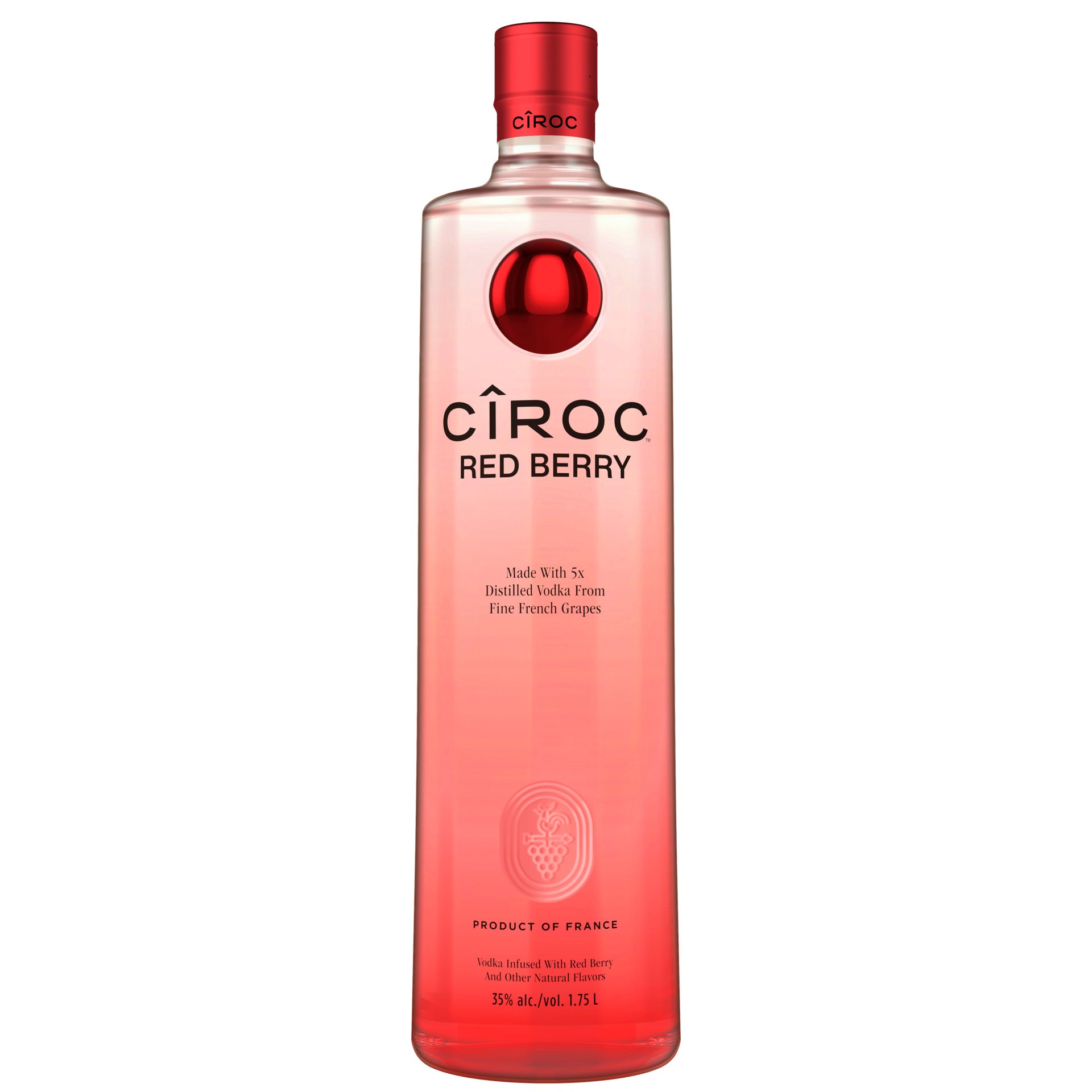 slide 1 of 3, CIROC Red Berry (Made with Vodka Infused with Natural Flavors), 1.75 L, 1.75 liter
