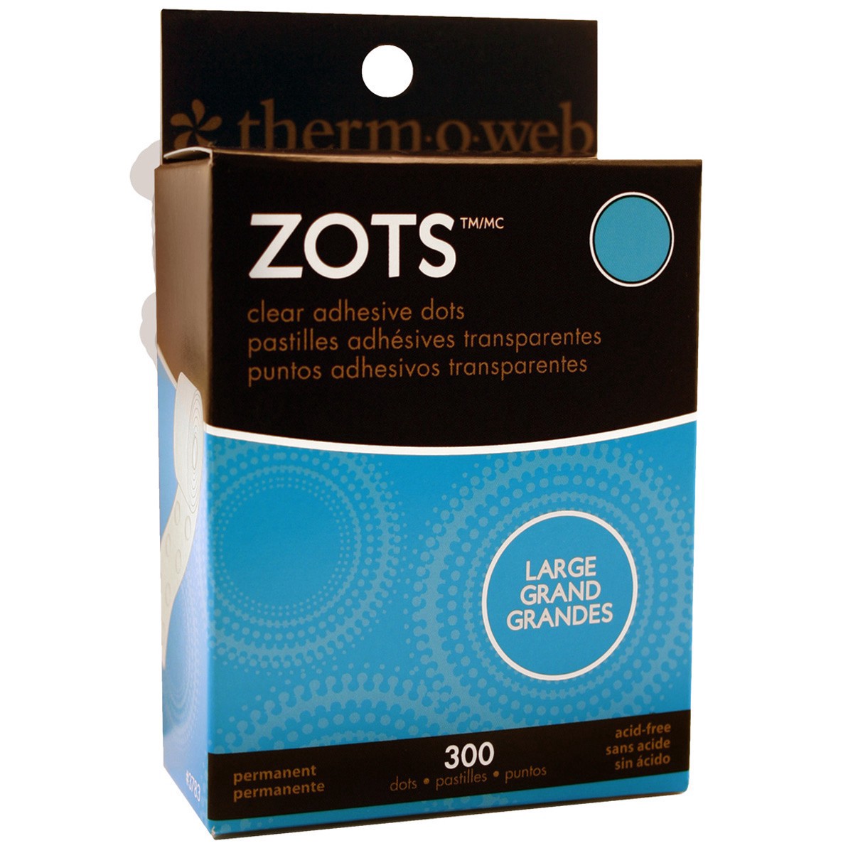 slide 3 of 3, Therm O Web Zots Clear Adhesive Dots, 1/2 in diameter