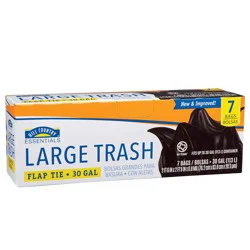 Hill Country Essentials Large Flap Tie Trash Bags, 30 Gallon