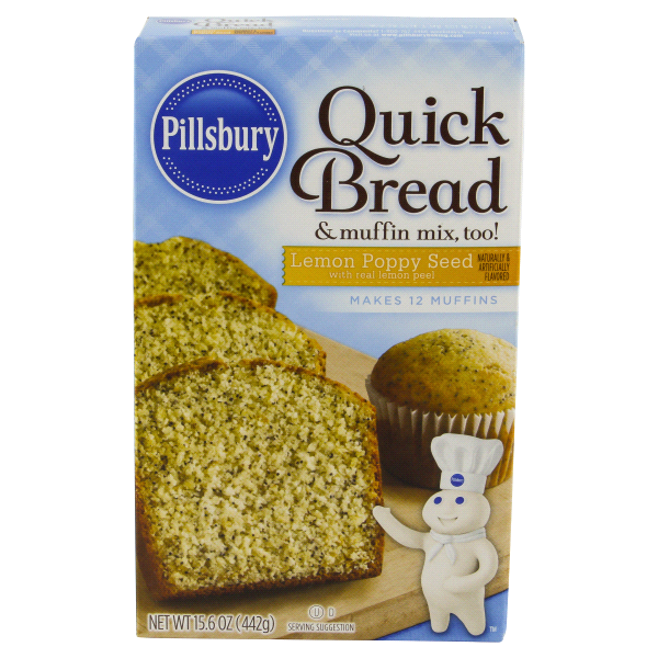 slide 1 of 1, Pillsbury Lemon Poppyseed Quick Bread & Muffin Mix Too!, 15.6 oz