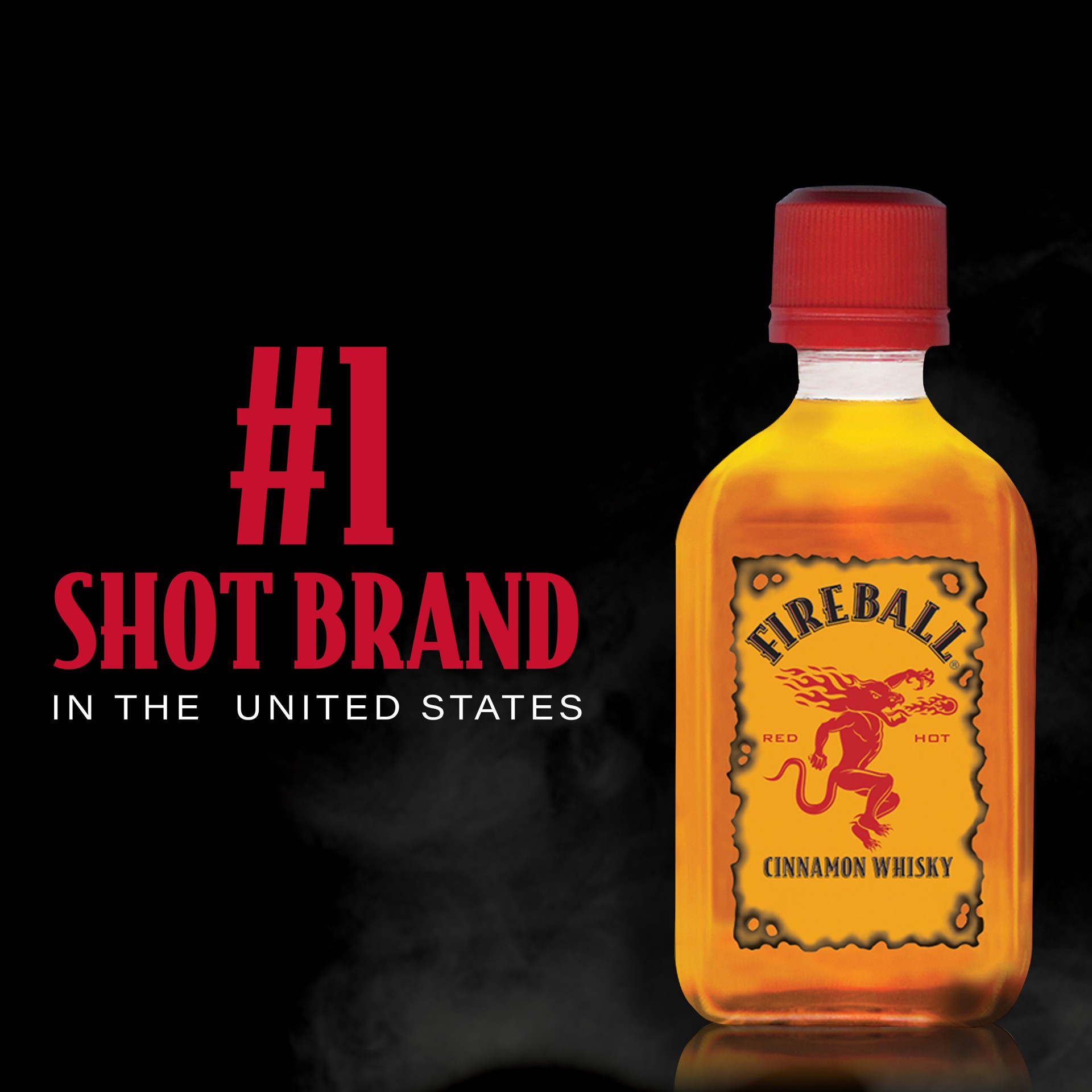 slide 4 of 5, Fireball Cinnamon Whiskey Peel & Party Shots, 25ml, 4 Count, 66 Proof, 100 ml