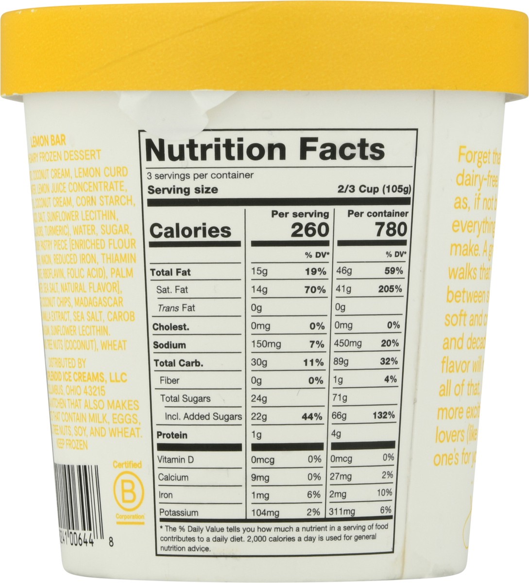 slide 6 of 9, Jeni's Dairy-Free Lemon Bar Frozen Dessert 1 pt, 1 pint