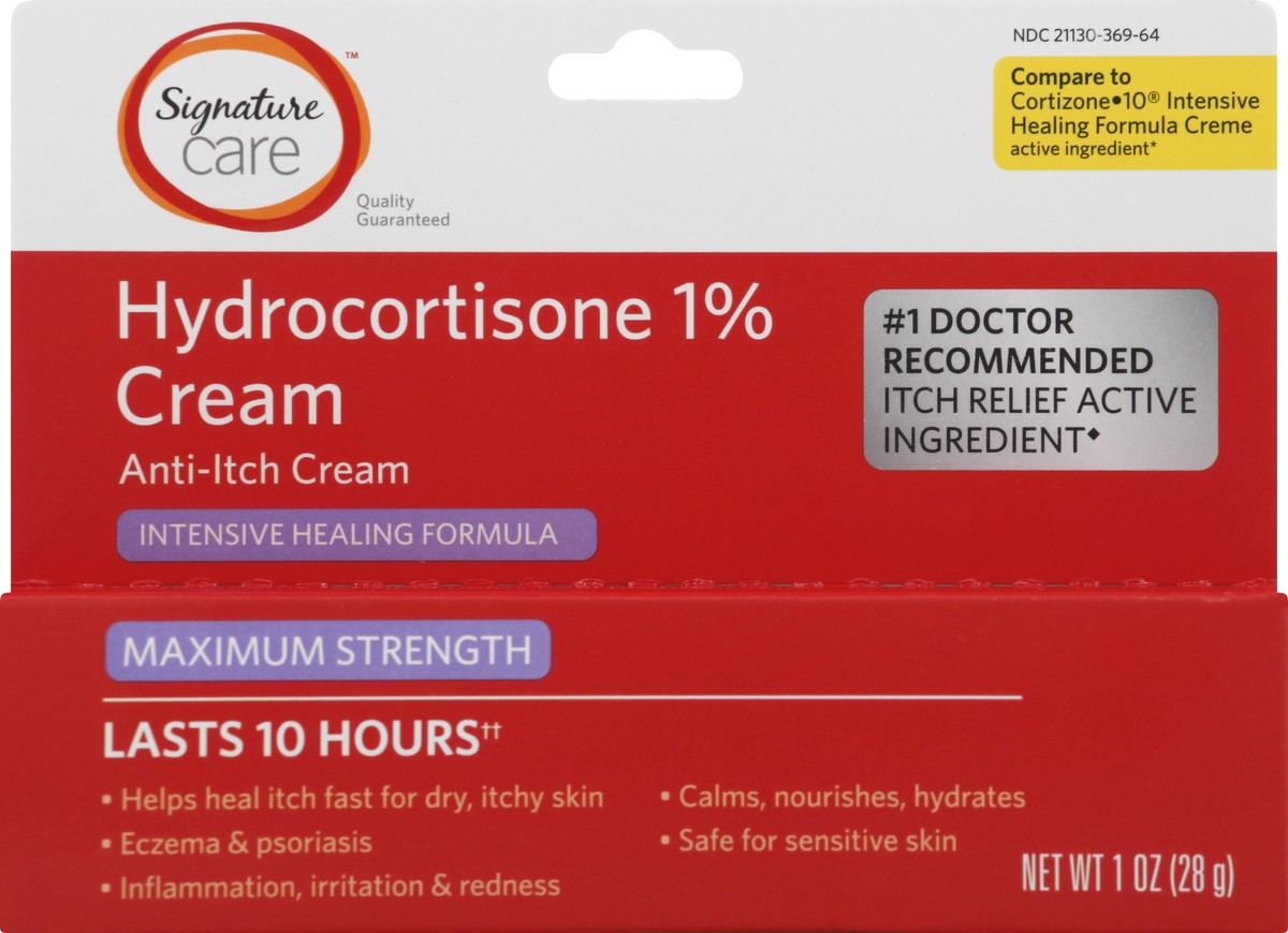 slide 6 of 8, Signature Care Cream Anti Itch Hydrocortisone 1% Healing Formula Maximum Strength - 1 Oz, 1 oz