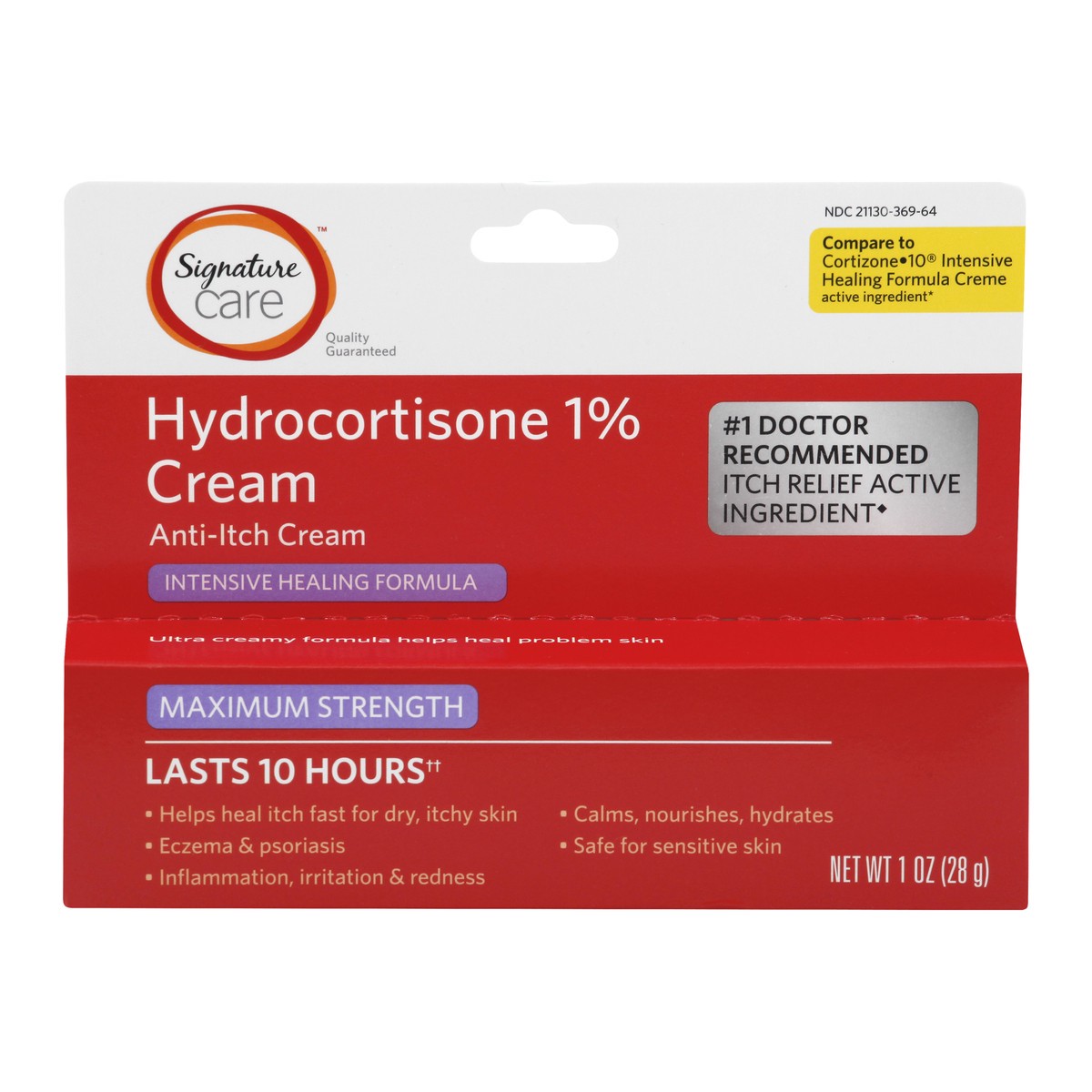 slide 1 of 8, Signature Care Cream Anti Itch Hydrocortisone 1% Healing Formula Maximum Strength - 1 Oz, 1 oz