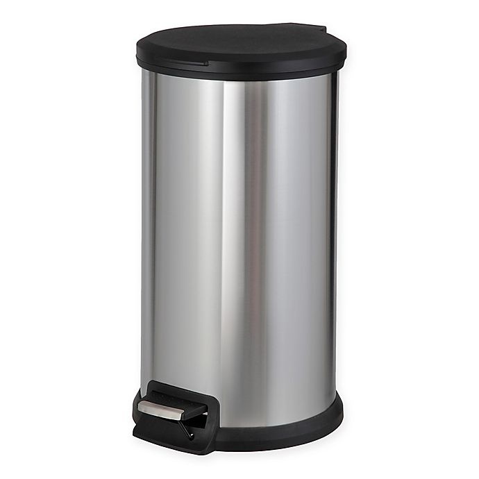 slide 1 of 4, SALT Stainless Steel Round Step Trash Can, 40 liter