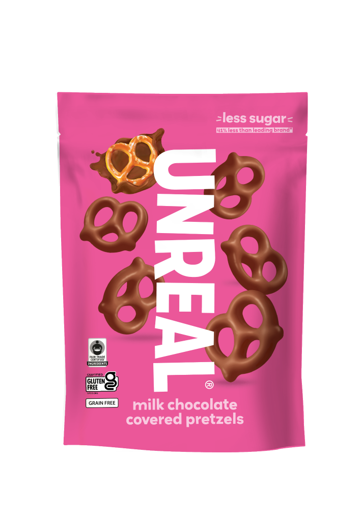 slide 1 of 2, Unreal Mlk Chocolate Prtzls, 3.5 oz