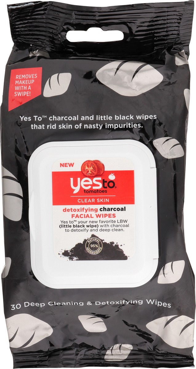 slide 1 of 9, Yes to Tomatoes Detoxifying Charcoal Facial Wipes 30 ea, 30 ct