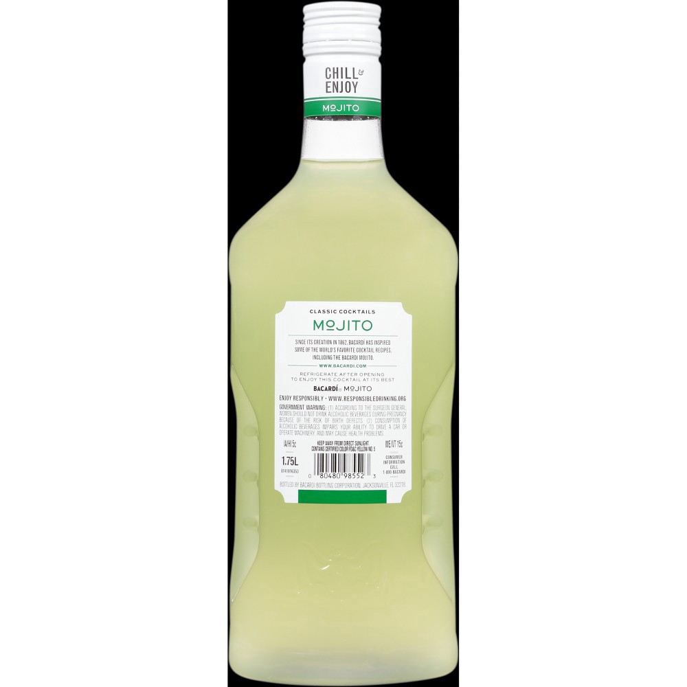 slide 4 of 5, Bacardí Bacardi Mojito Ready To Serve Premium Rum Cocktail, Gluten Free 12.5% 175Cl/1.75L, 1.75 liter