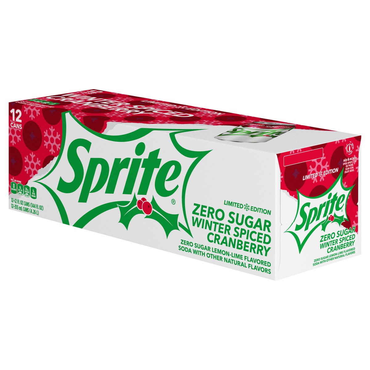 slide 2 of 8, Sprite Winter Spiced Cranberry Zero Sugar Fridge Pack Cans- 12 ct, 12 ct; 12 oz