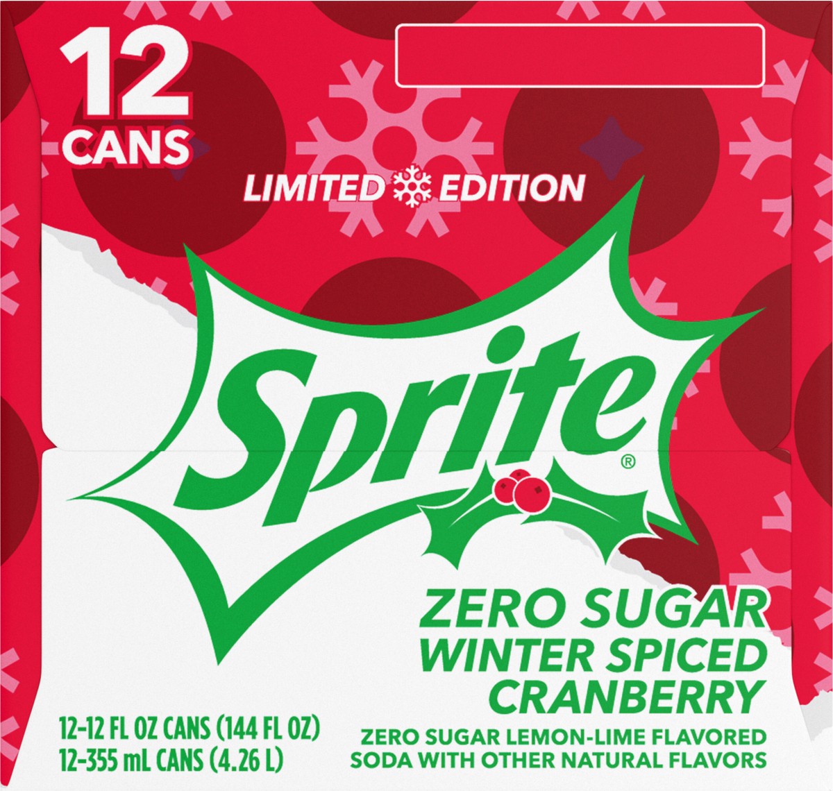 slide 7 of 8, Sprite Winter Spiced Cranberry Zero Sugar Fridge Pack Cans- 12 ct, 12 ct; 12 oz