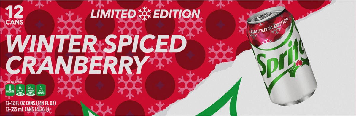 slide 3 of 8, Sprite Winter Spiced Cranberry Zero Sugar Fridge Pack Cans- 12 ct, 12 ct; 12 oz