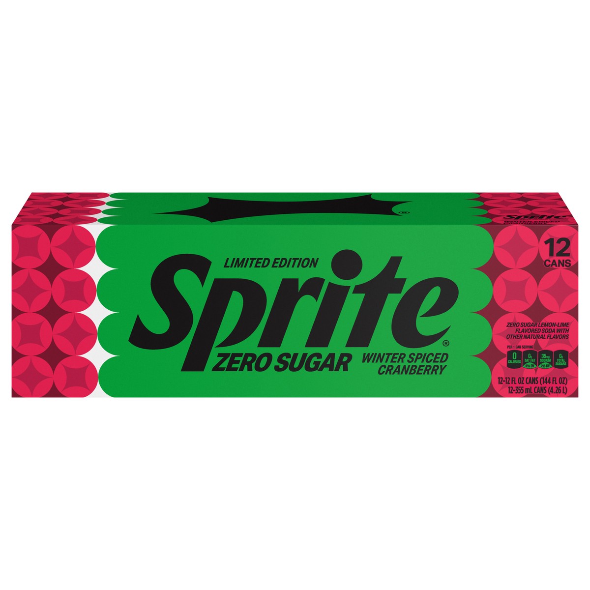 slide 1 of 8, Sprite Winter Spiced Cranberry Zero Sugar Fridge Pack Cans- 12 ct, 12 ct; 12 oz