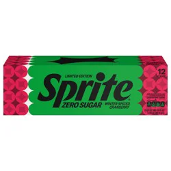 Sprite Winter Spiced Cranberry Zero Sugar Fridge Pack Cans- 12 ct